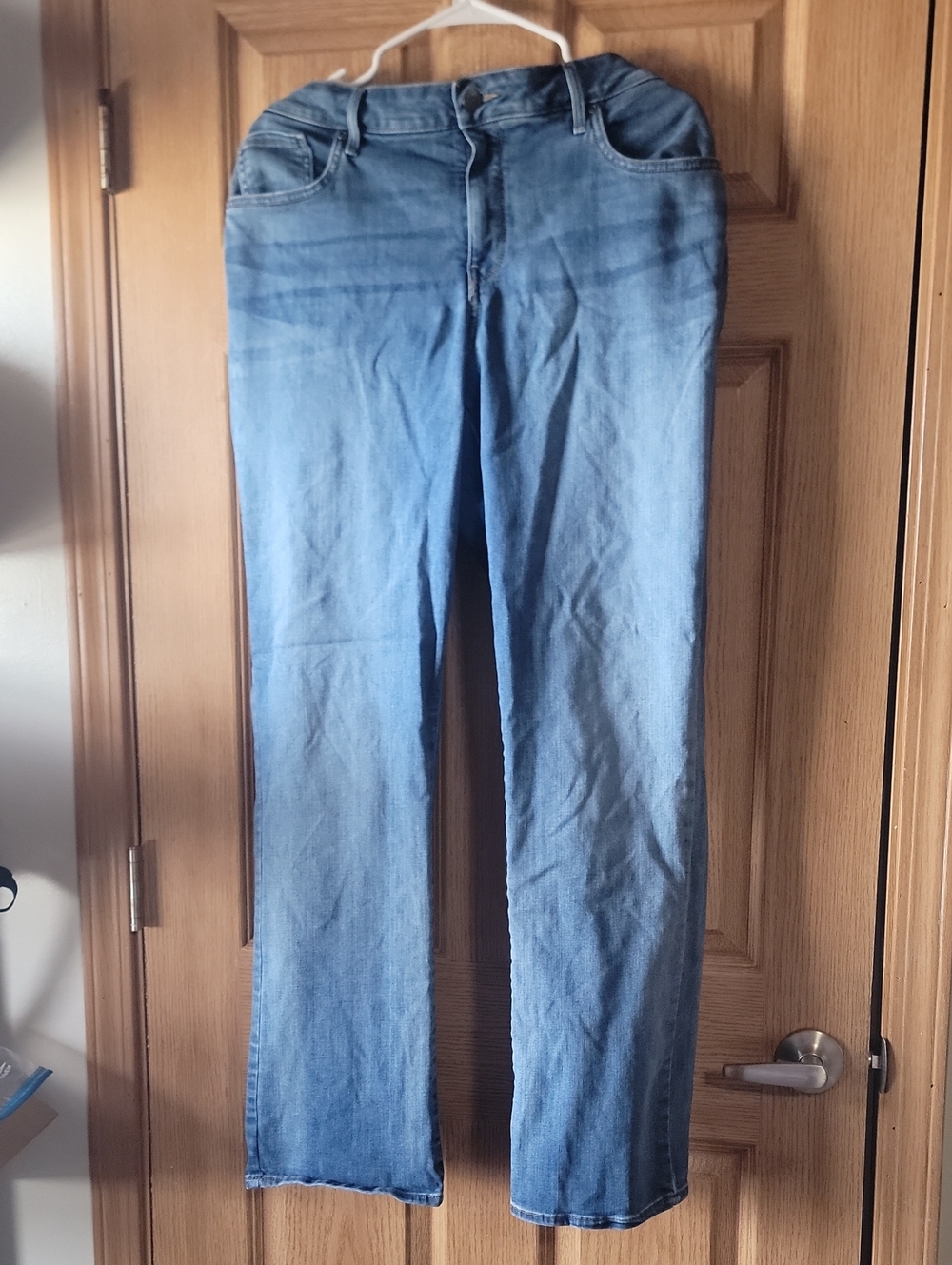 NYDJ Straight Leg Mid-Rise Blue Jeans